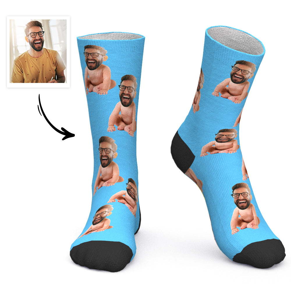Custom Socks Personalized Photo Socks Baby Body - MyPhotoBoxerUk