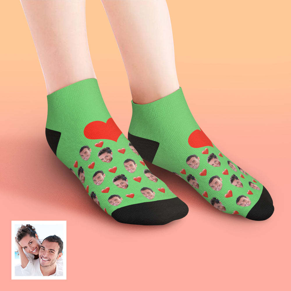 Custom Low cut Ankle Socks Heart - MyPhotoBoxerUk