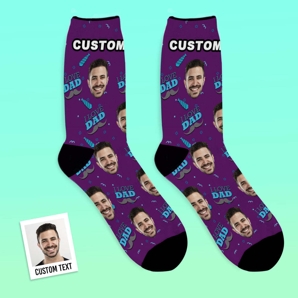 Love Dad Custom Face Socks - MyPhotoBoxerUk