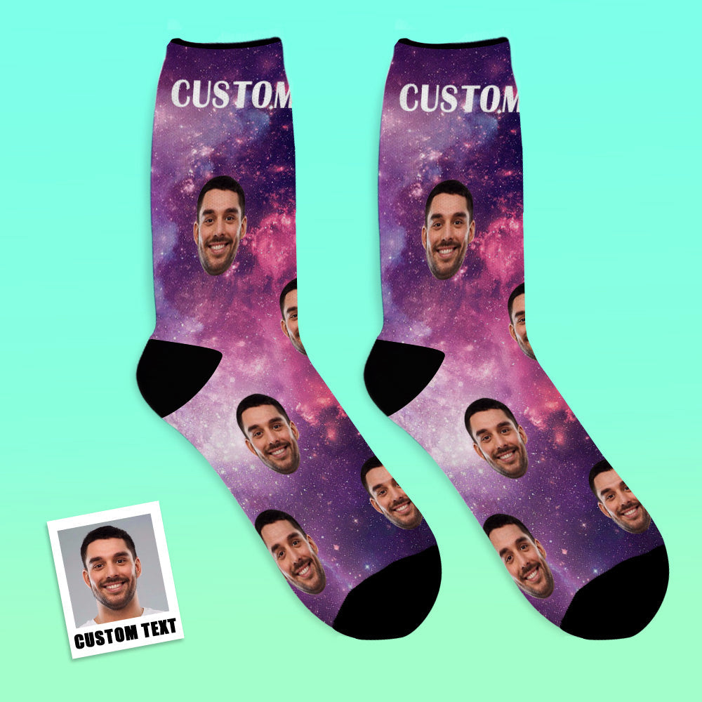 Custom Socks - Galaxy - MyPhotoBoxerUk