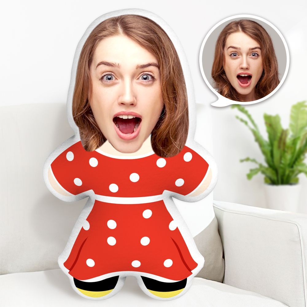 Minnie Minime Throw Pillow Custom Face Pillow Personalized Minime Pillow for Girl - Get Photo Blanket