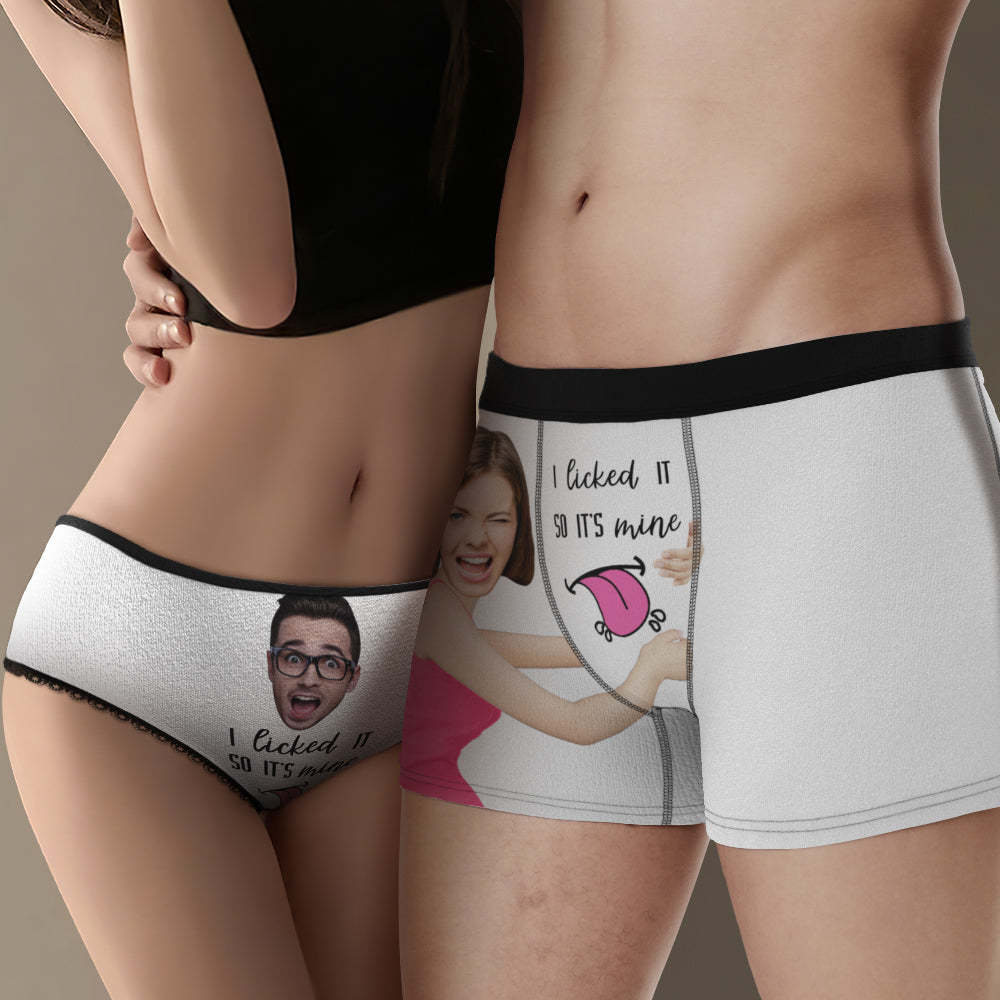 Custom Face Matching Underwear for Couples I Licked It Valentine's Day Gift