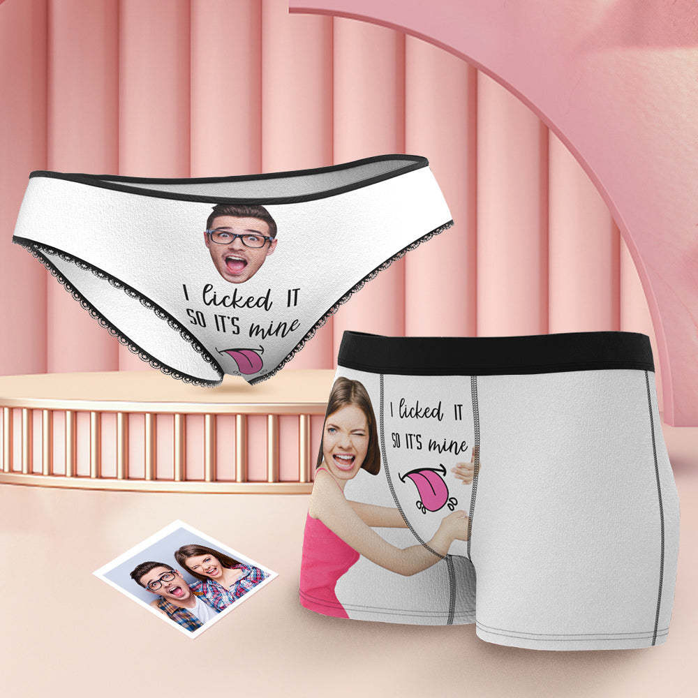 Custom Face Matching Underwear for Couples I Licked It Valentine's Day Gift