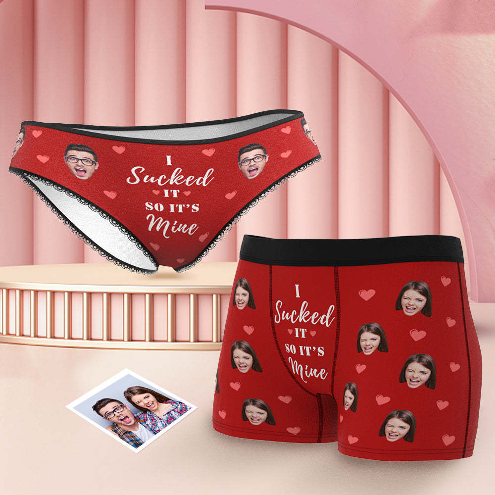 Custom Face Matching Underwear for Couples Multicolor I Sucked It Valentine's Day Gift