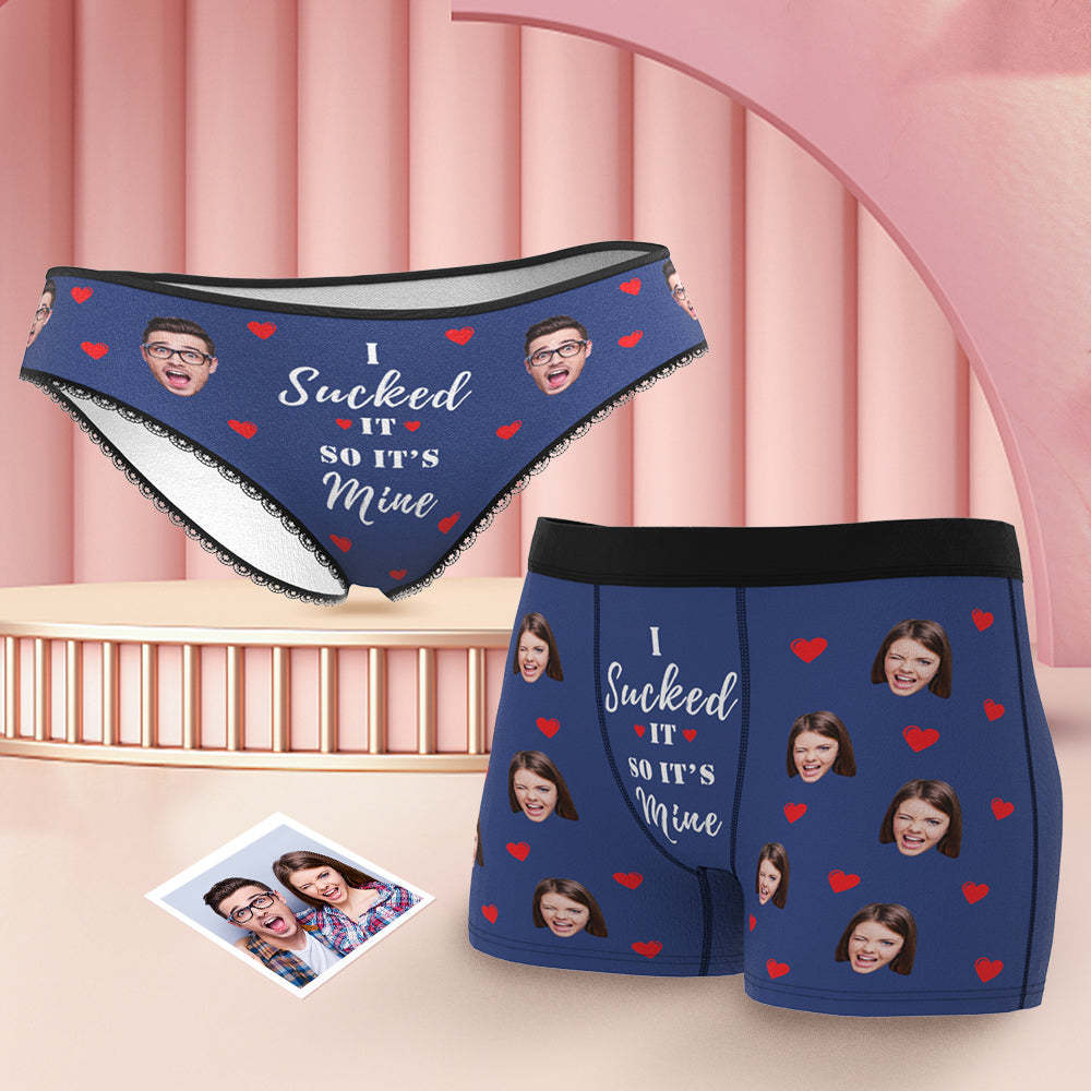 Custom Face Matching Underwear for Couples Multicolor I Sucked It Valentine's Day Gift