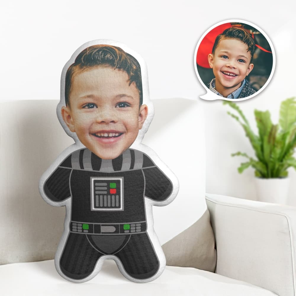 Darth Vader Minime Throw Pillow Custom Face Pillow Personalized Cute Minime Pillow Gifts - Get Photo Blanket