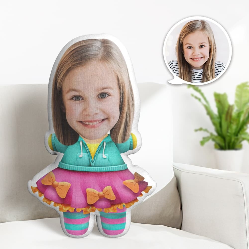 LOL Surprise Neon Q.T. Minime Throw Pillow Custom Face Pillow Personalized Photo Minime Pillow - Get Photo Blanket