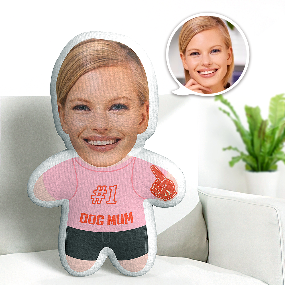 Best Dog Mum Minime Teddy Pillow Custom Face Personalized Photo Minime Doll