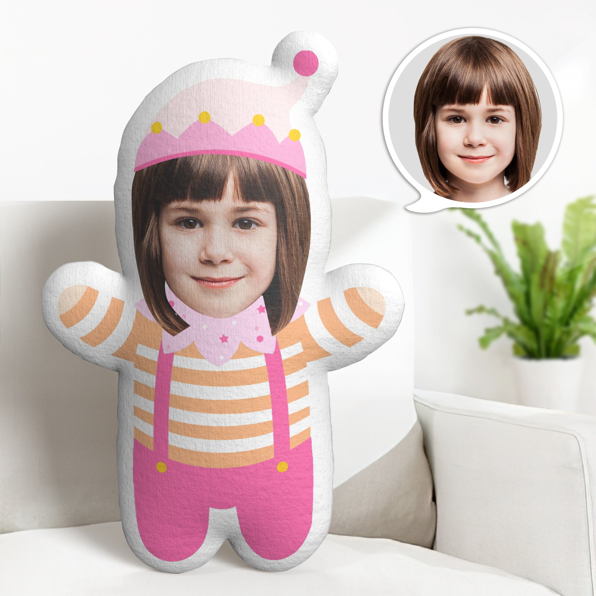 Christmas Gifts Minime Throw Pillow Custom Face Pillow Personalized Fairy Minime Pillow Gifts - Get Photo Blanket