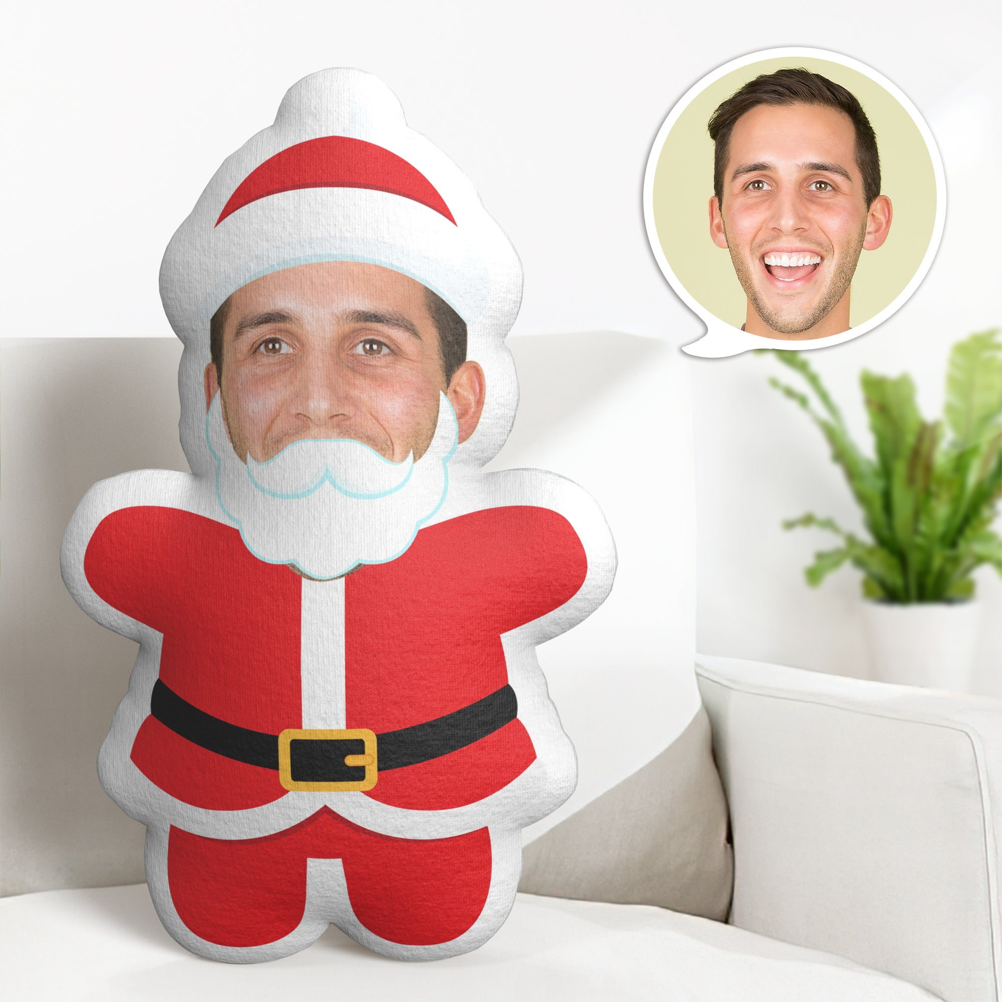 Custom Santa Claus Gifts Personalized Christmas Minime Throw Pillow - Get Photo Blanket