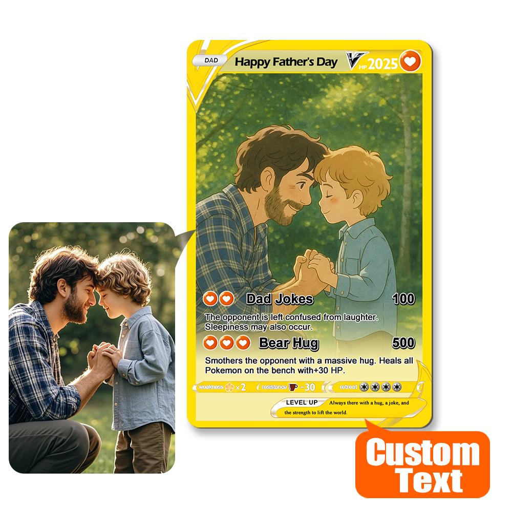 Custom Trading Card Wallet Insert Card Father's Day Gifts for Dad - MyPhotoBoxerUk