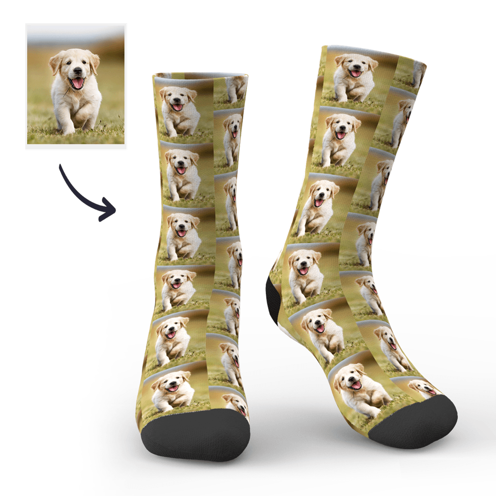 Custom My Cute Dog Face sock - MyPhotoBoxerUk