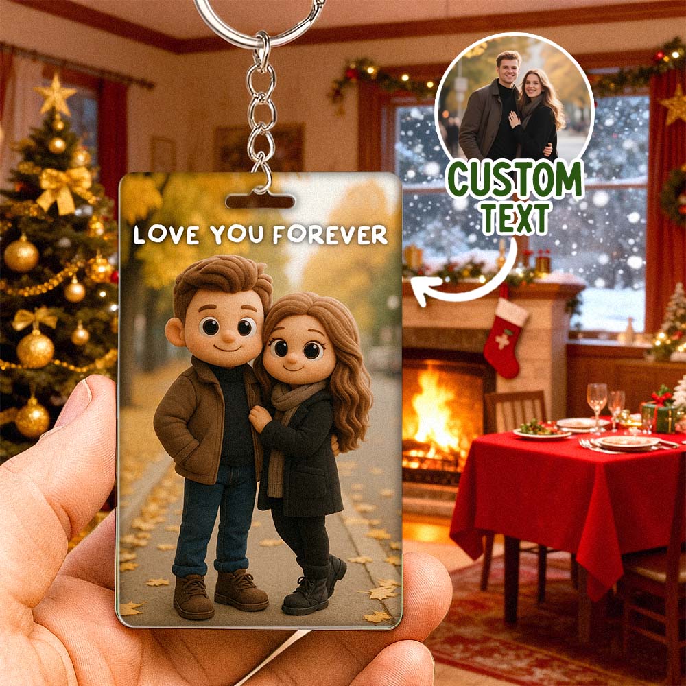 Custom Plush Pixar Style Keychain | Turn Your Photo into Cute Characters | Best Christmas Gift for Him
