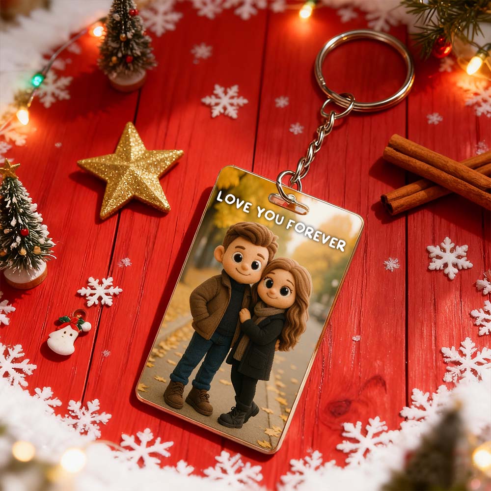 Custom Plush Pixar Style Keychain | Turn Your Photo into Cute Characters | Best Christmas Gift for Him