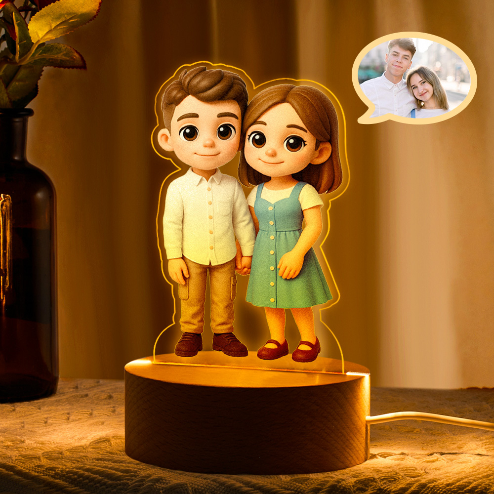 Customizable cartoon character night light great gift for dad or loved ones - MyPhotoBoxerUk