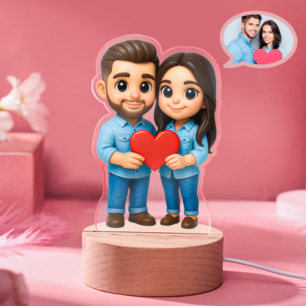 Customizable cartoon character night light great gift for dad or loved ones - MyPhotoBoxerUk
