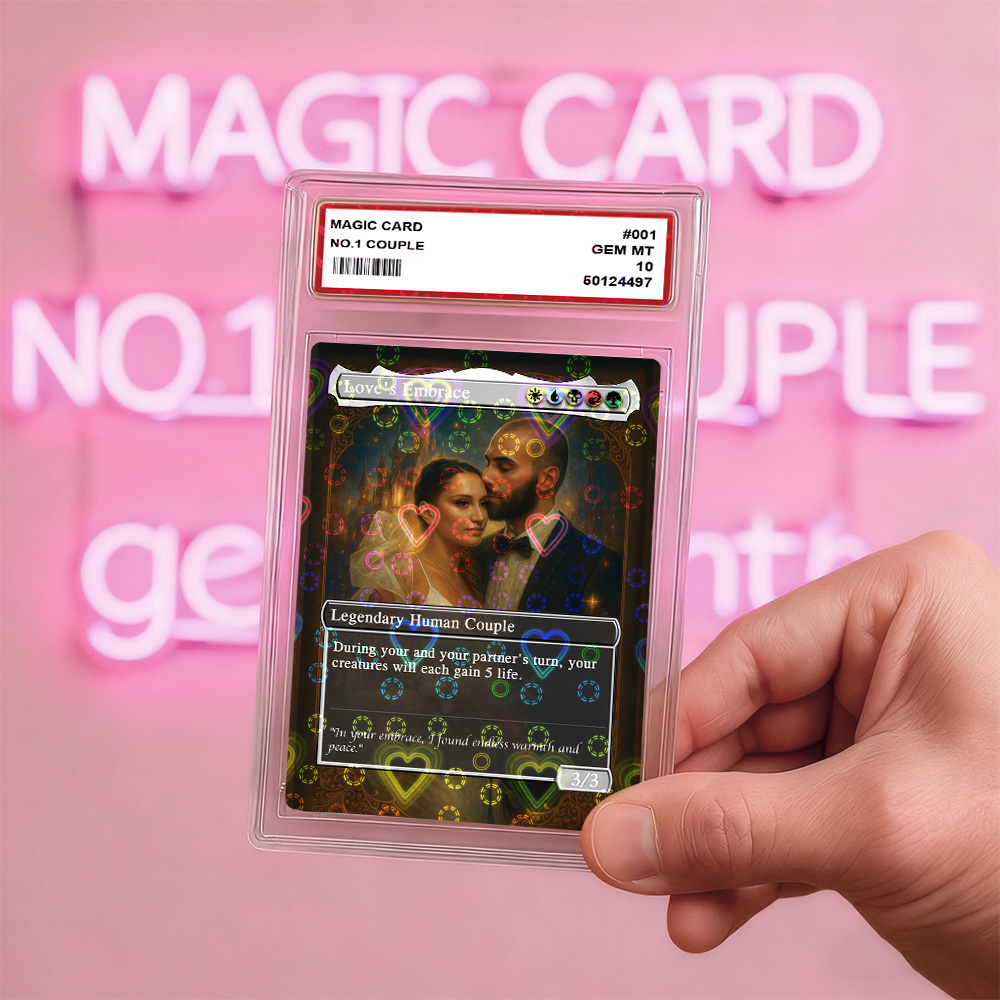 Custom Anime Couples Magic Card Personalized Photo Magic Anime Card Anniversary Gift for Couples