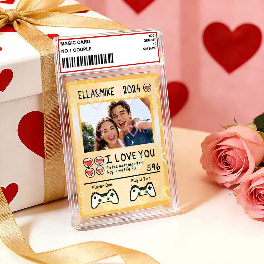 Personalized Valentine’s Day Power Couple Card, Custom Anniversary Card Couple Photo Anime Style, Best Valentine's Day Gift for Lover - MyPhotoBoxerUk