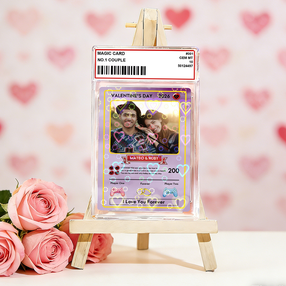 Personalized Valentine’s Day Power Couple Card, Custom Anniversary Card Couple Photo Anime Style, Best Valentine's Day Gift for Lover - MyPhotoBoxerUk