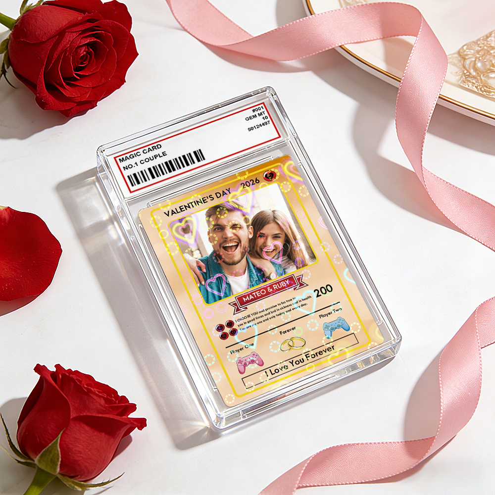 Personalized Valentine’s Day Power Couple Card, Custom Anniversary Card Couple Photo Anime Style, Best Valentine's Day Gift for Lover - MyPhotoBoxerUk
