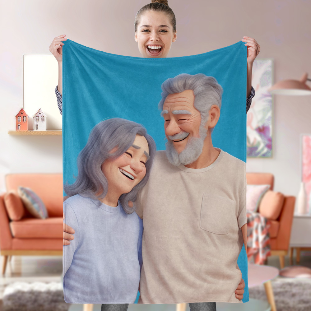 Custom Cartoon Blanket from Your Photo Gifts for Her - MyPhotoBoxerUk