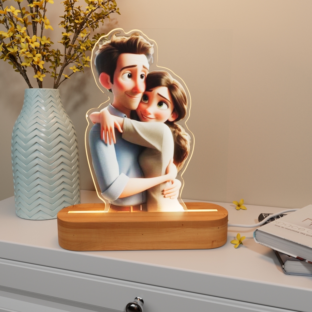 Personalized Cartoon Style Photo Acrylic Light Sign - MyPhotoBoxerUk