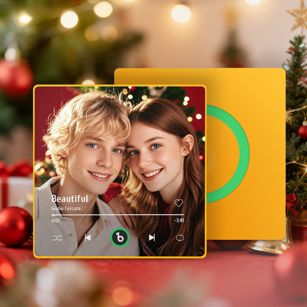 Christmas Gifts Gift for Him New 4.0 Upgrade Custom Music Fridge Magnet Colorful Frame Album Fridge Magnet Can Play Songs Gift for Couple