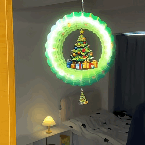 Dreamy Mandala Christmas Rotating Light Spinner Decoration | 360° Rotating Luminous Ornament | Create Your Own Christmas Magic Best Christmas Gift for Family, Couple, Lover
