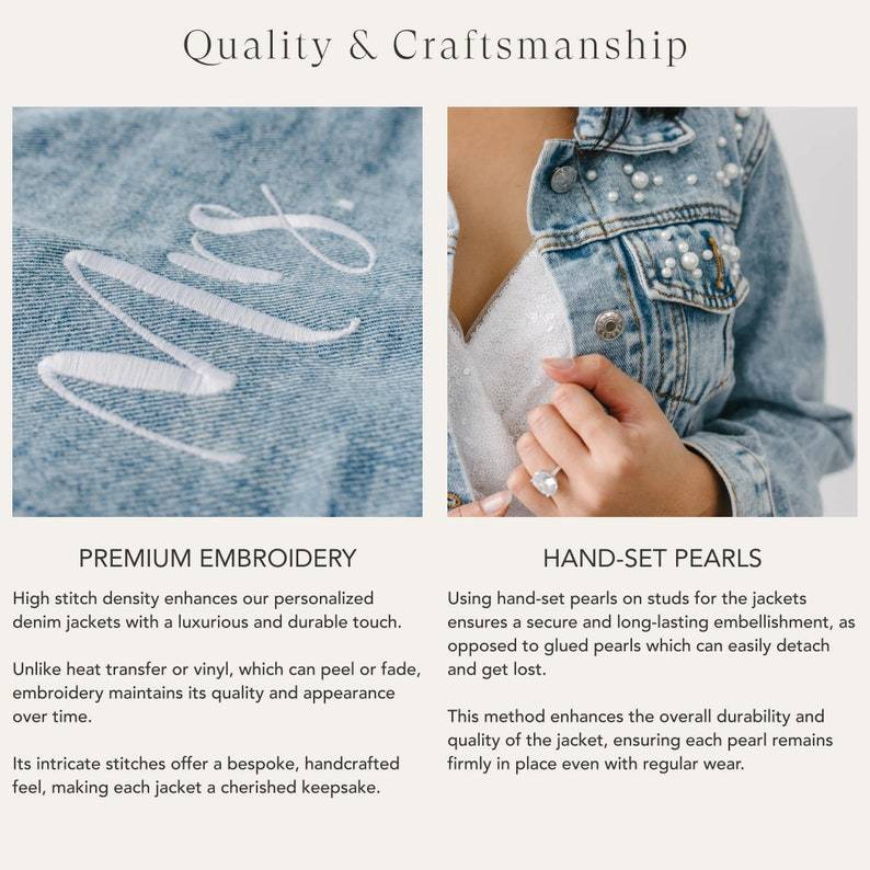 Custom Jacket Wedding Jean Jacket Embroidered Bride Denim Jacket Personalized Bride Jean Jacket Future Mrs Jacket Wedding Gift 