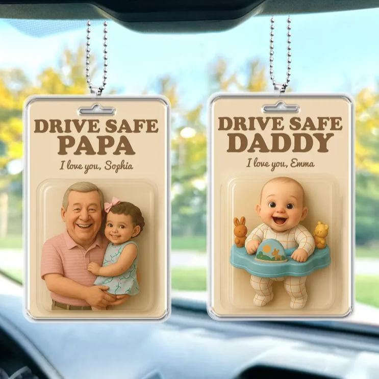 Personalized Father's Day Gift For Dad Custom Photo Action Figure Car Ornament Hanging Gift For Grandpa New Dad Gift Dad Gifts from Kids - MyPhotoBoxerUk