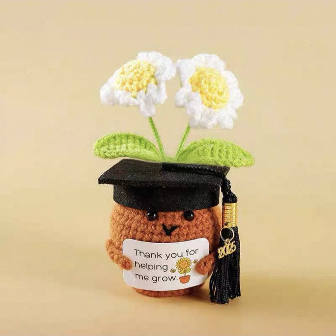 2025 Graduation Gift Doctoral Hat Handmade Crochet Positive Energy Doll Suitable for Friends, Classmates and Teachers