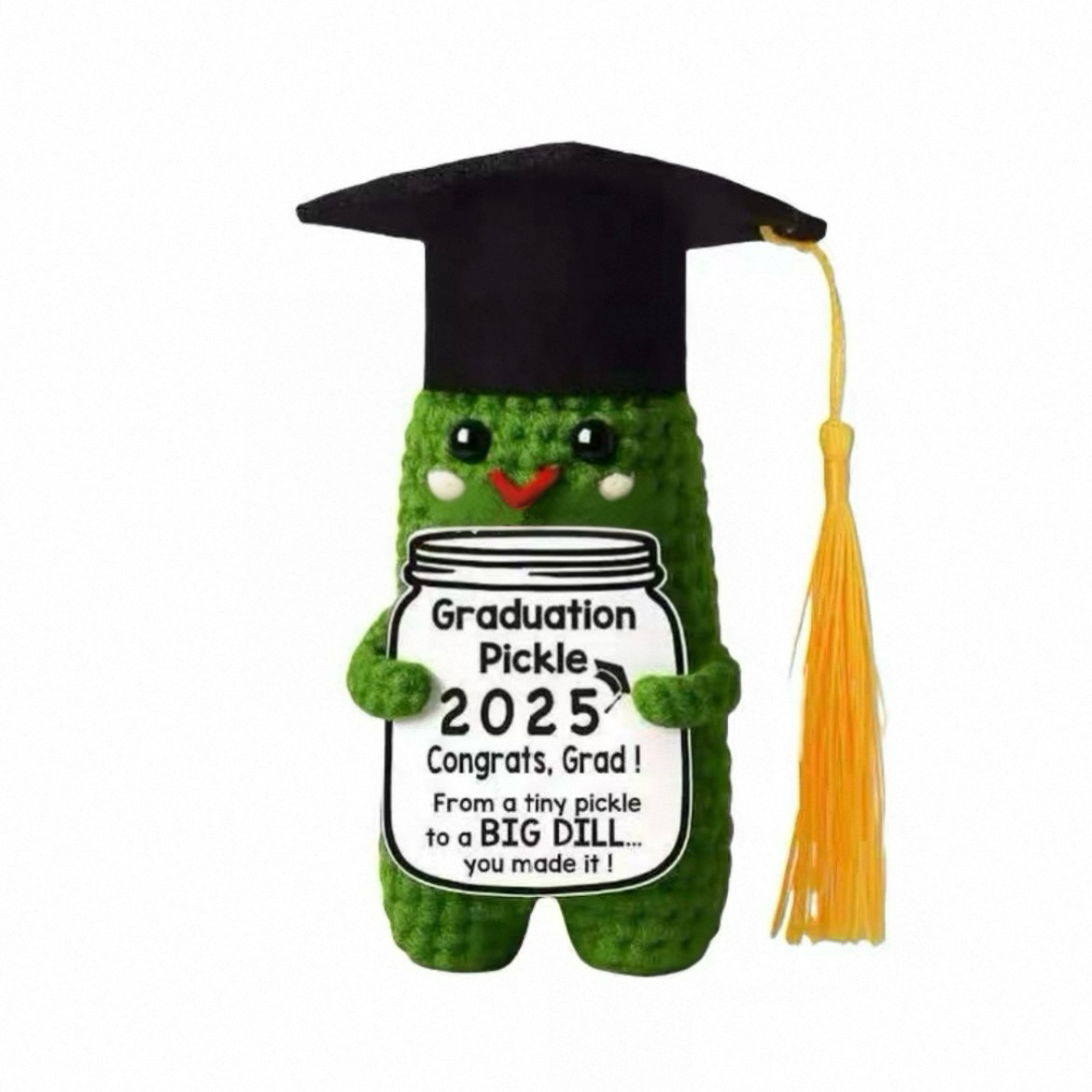 2025 Graduation Gift Doctoral Hat Handmade Crochet Positive Energy Dol
