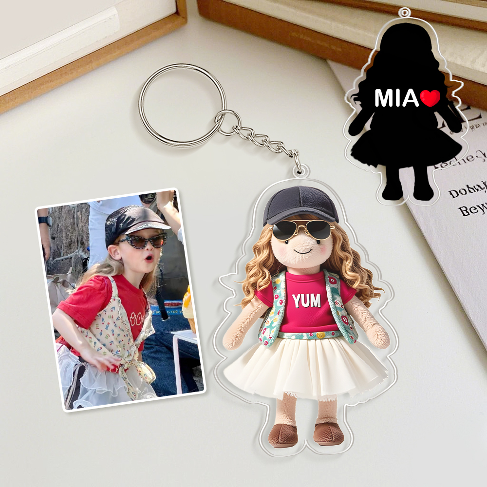 Custom Jelly Stuffed Toy Style Acrylic Keychain Custom Design Best Gift for Her