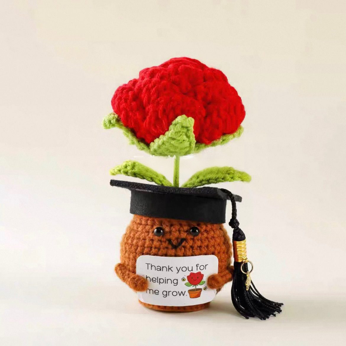 2025 Graduation Gift Doctoral Hat Handmade Crochet Positive Energy Doll Suitable for Friends, Classmates and Teachers