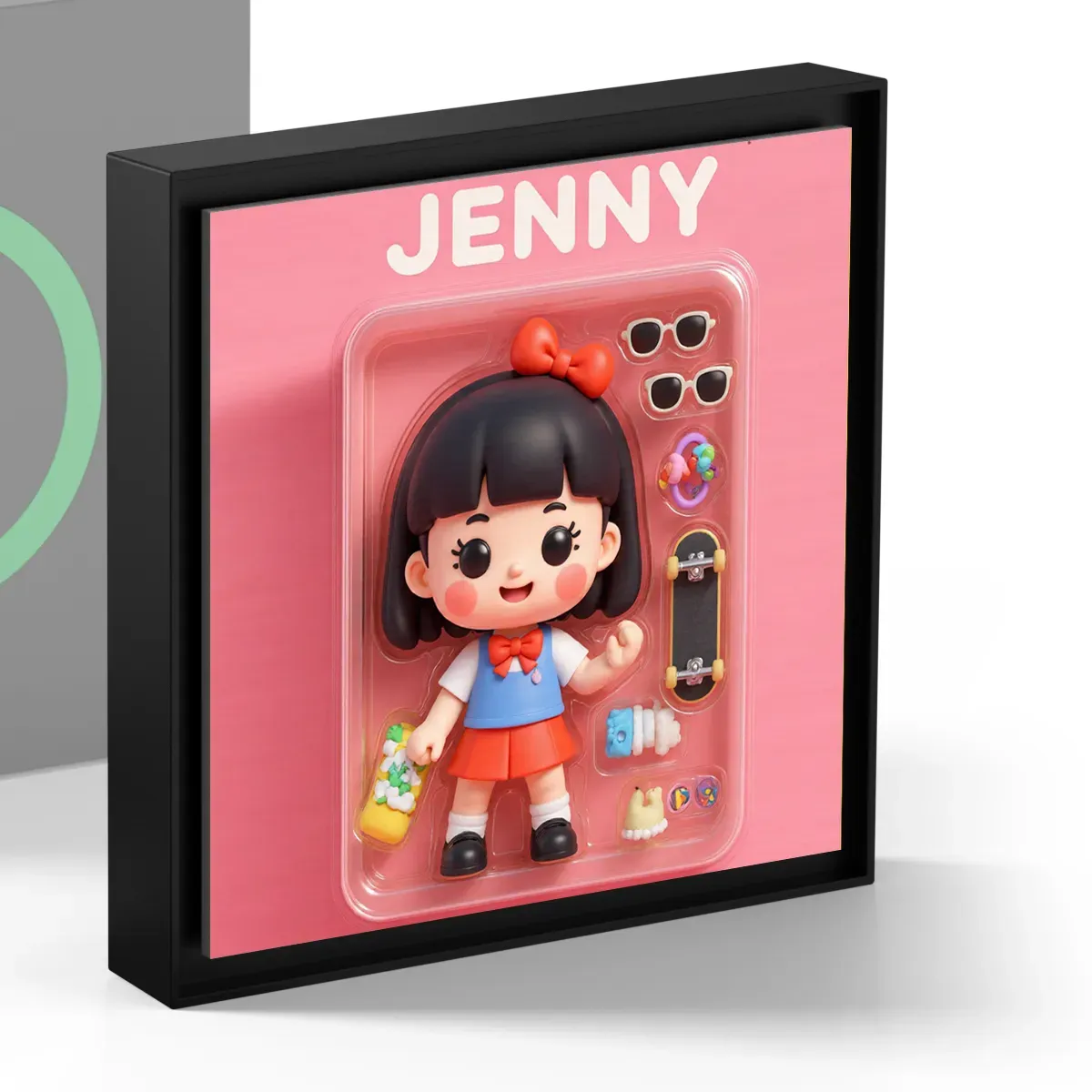 Custom Action Figure AI Photo Personalized Toy Box Art Style Music Fridge Magnets That Can Play Songs Gift for Couple