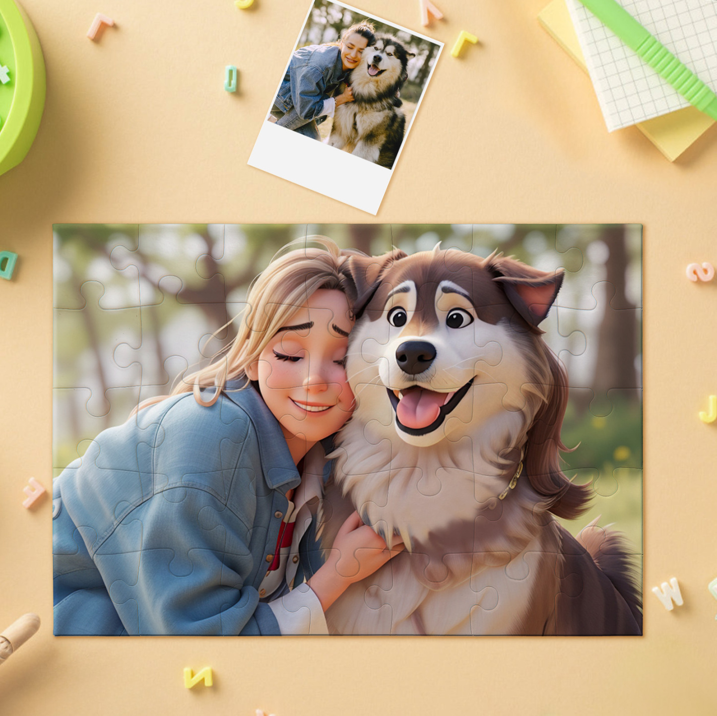 Personalized Photo Cartoon Portrait Jigsaw Puzzle - MyPhotoBoxerUk