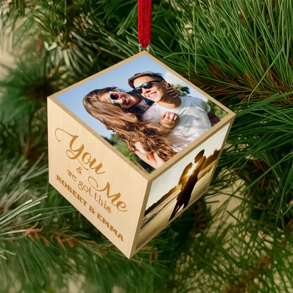 Custom Photo You And Me We Got This Cube Ornament - MyPhotoBoxerUk