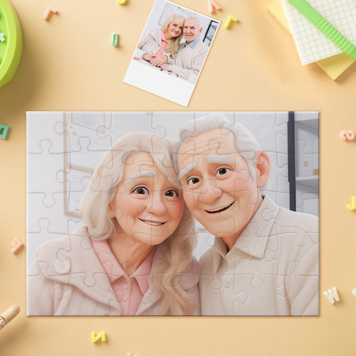 Personalized Photo Cartoon Portrait Jigsaw Puzzle - MyPhotoBoxerUk