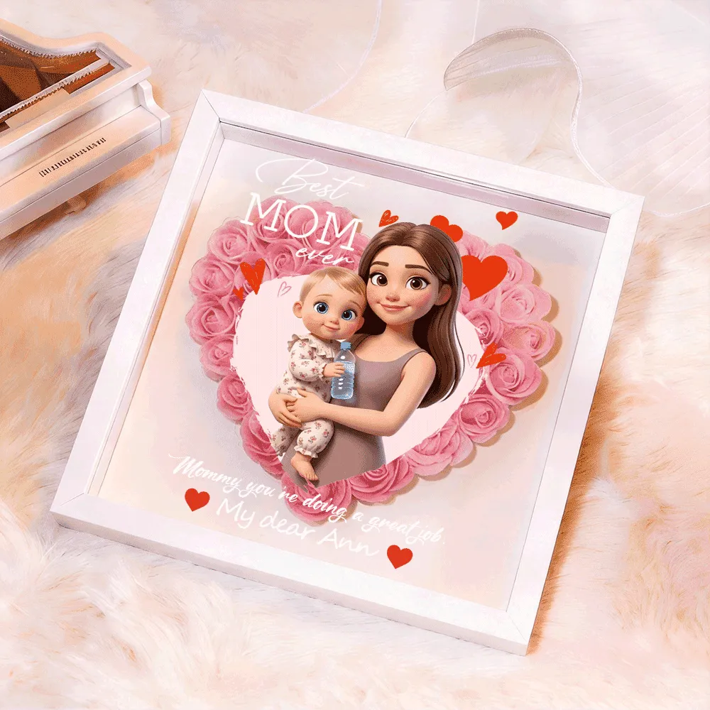 Boîte À Fleurs Personnalisée Avec Lumière, Photo Et Nom Personnalisés, Cadeau Pour Maman, Cadeau Pour La Fête Des Mères