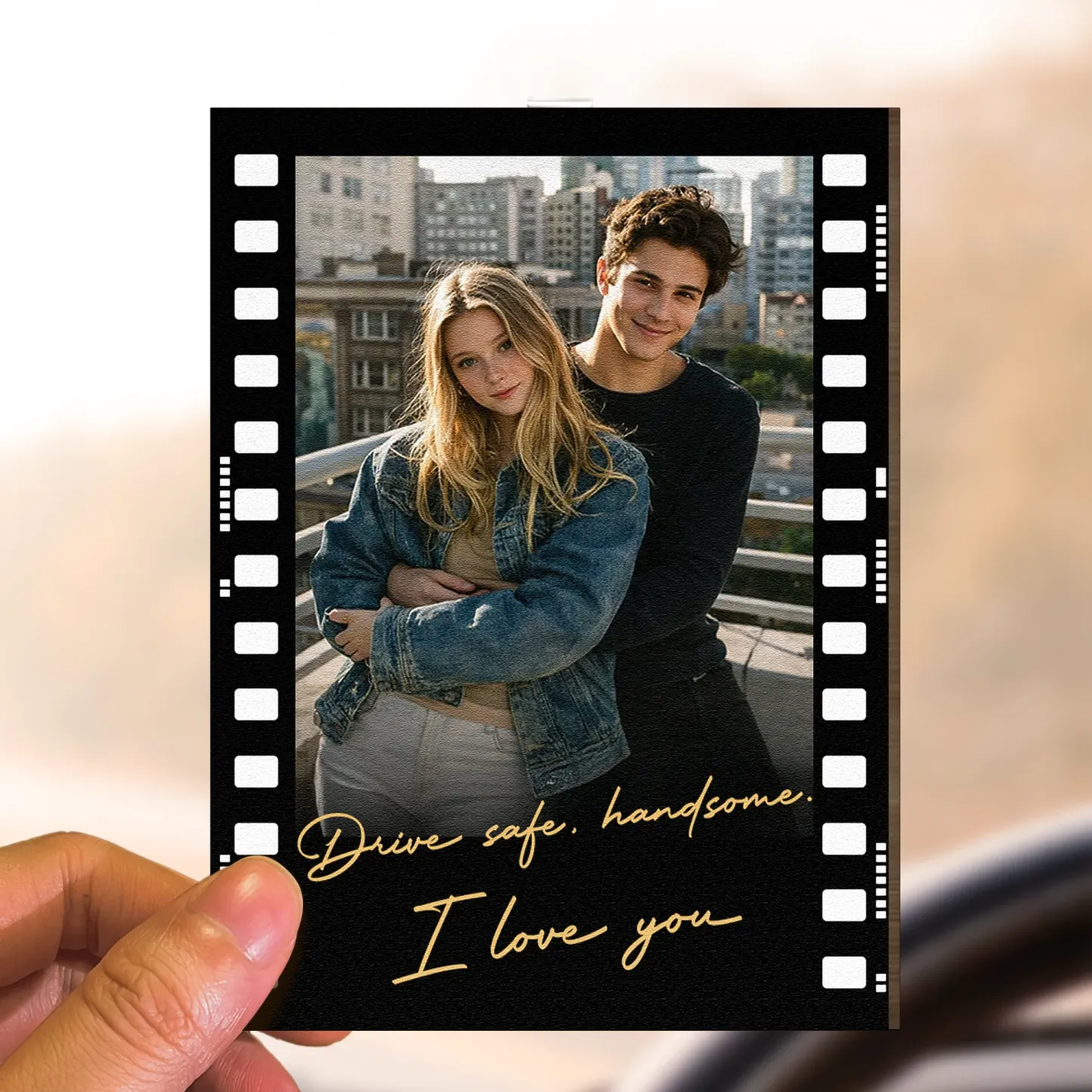 Clip de visière de voiture photo personnalisé, conduisez en toute sécurité, beau cadeau I Love You pour lui, elle, meilleur cadeau pour couple