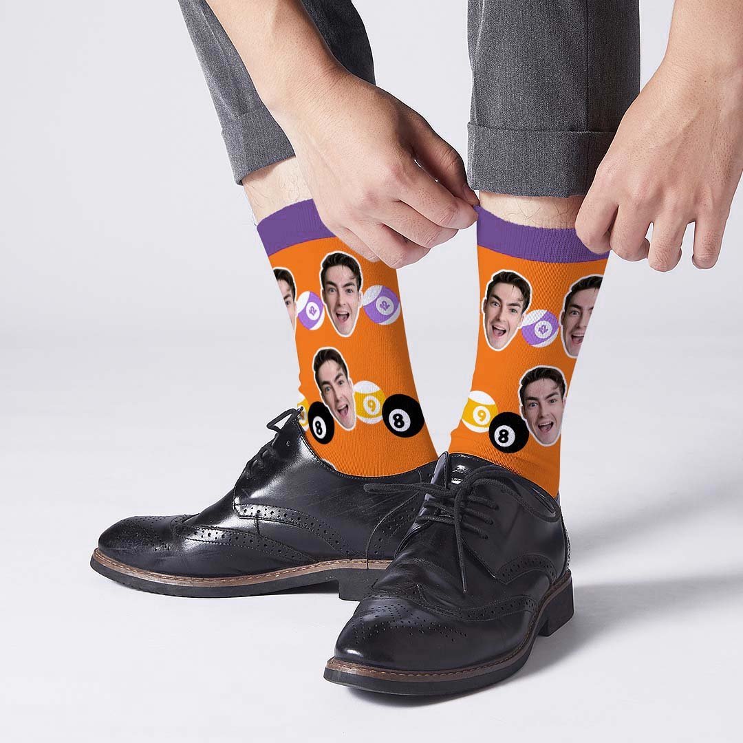Photo De Billard Sur Le Visage Chaussettes - MaPhotocaleconFr