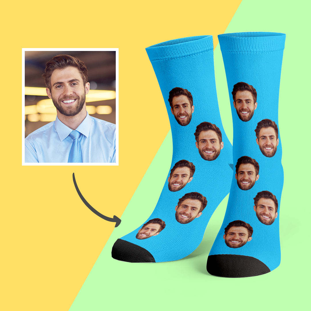Cadeaux Photo De Chaussettes Personnalisées Mettez N'importe Quel Visage Sur Des Chaussettes - MaPhotocaleconFr
