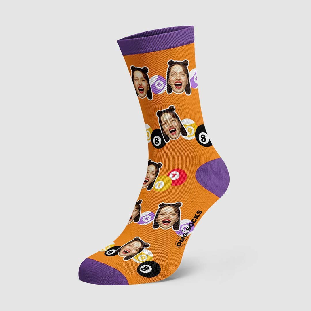 Photo De Billard Sur Le Visage Chaussettes - MaPhotocaleconFr