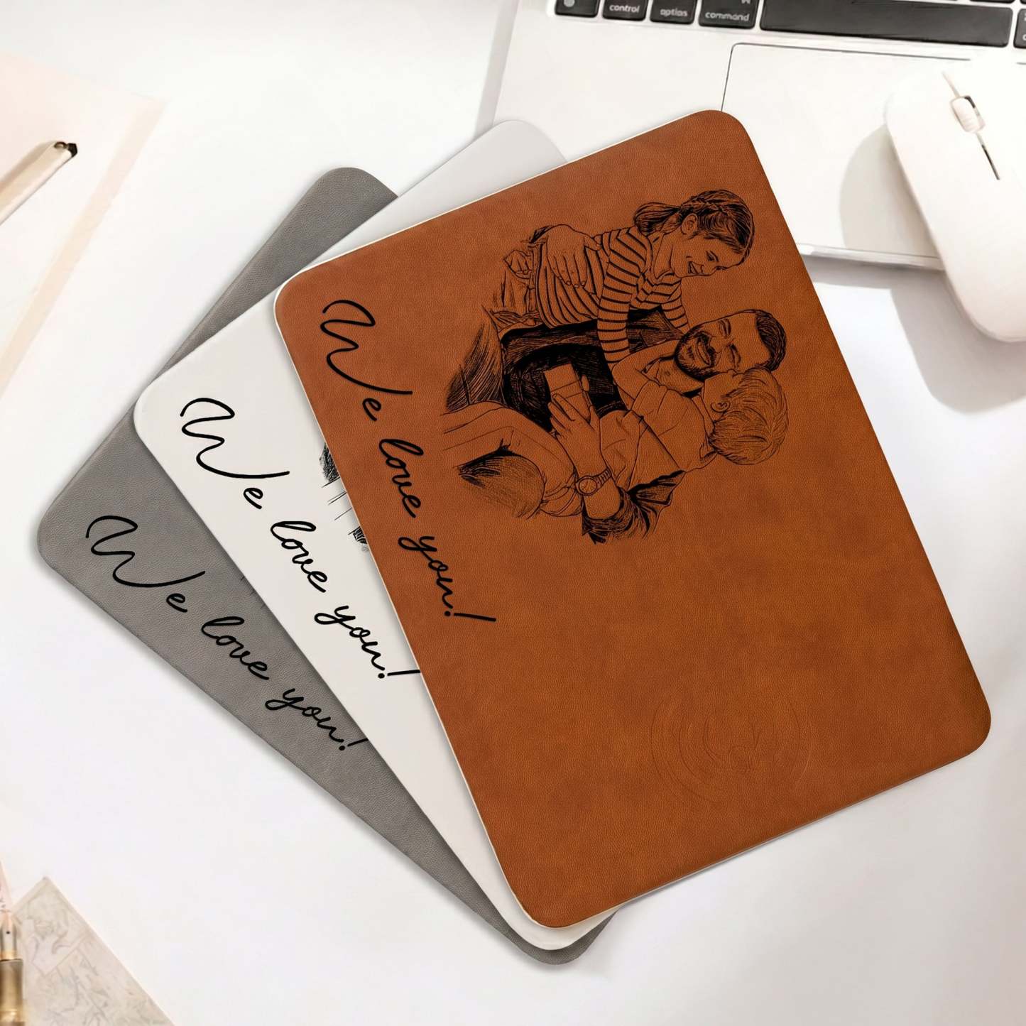 Tapis De Chargement Personnalisé Dad Sketch Line Art Photo Personnalisée Cadeau De Fête Des Pères Pour Papa - MaPhotocaleconFr