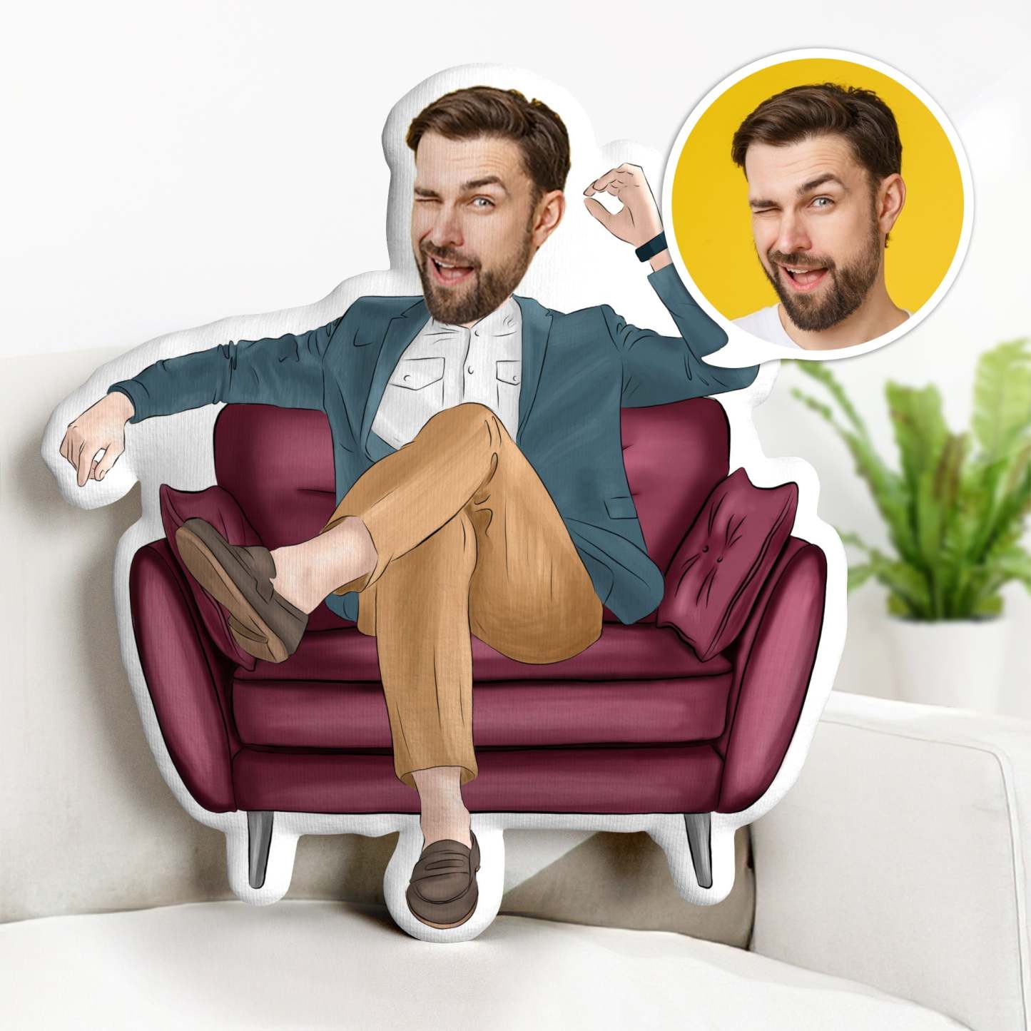 Coussin Décoratif Minime Personnalisé Pour La Fête Des Pères, Coussin Décoratif Minime Personnalisé, Papa Riche - MaPhotocaleconFr