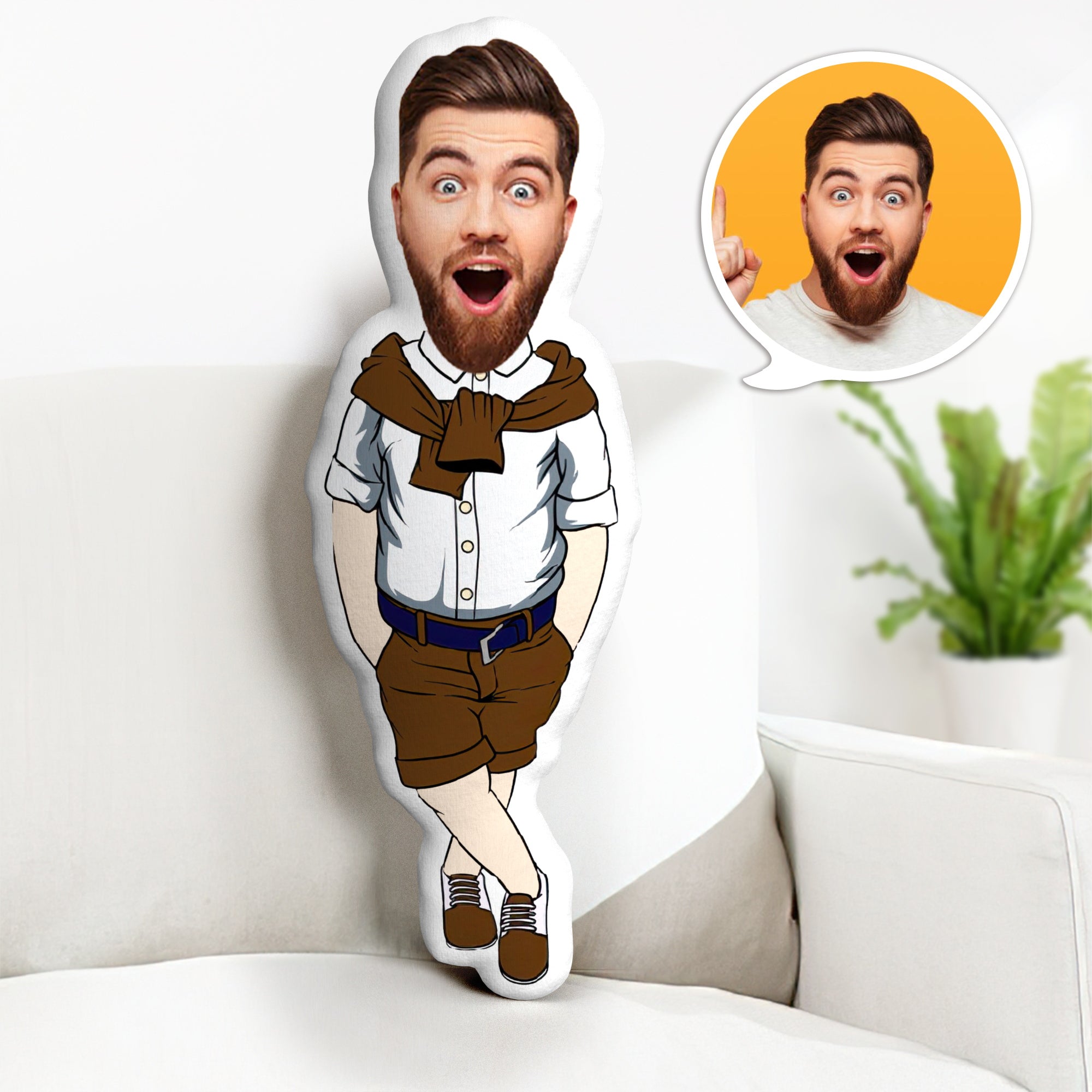 Cadeaux Pour La Fête Des Pères : Coussin Décoratif Minime, Coussin Visage Personnalisé, Cadeaux Pour Papa - MaPhotocaleconFr
