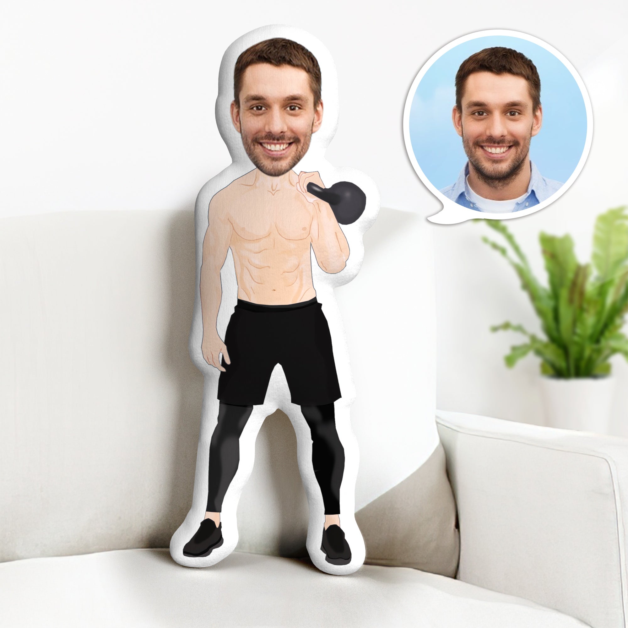 Cadeaux Pour La Fête Des Pères : Coussin Décoratif Minime, Coussin Visage Personnalisé, Cadeaux Coussins Minime Personnalisés - MaPhotocaleconFr