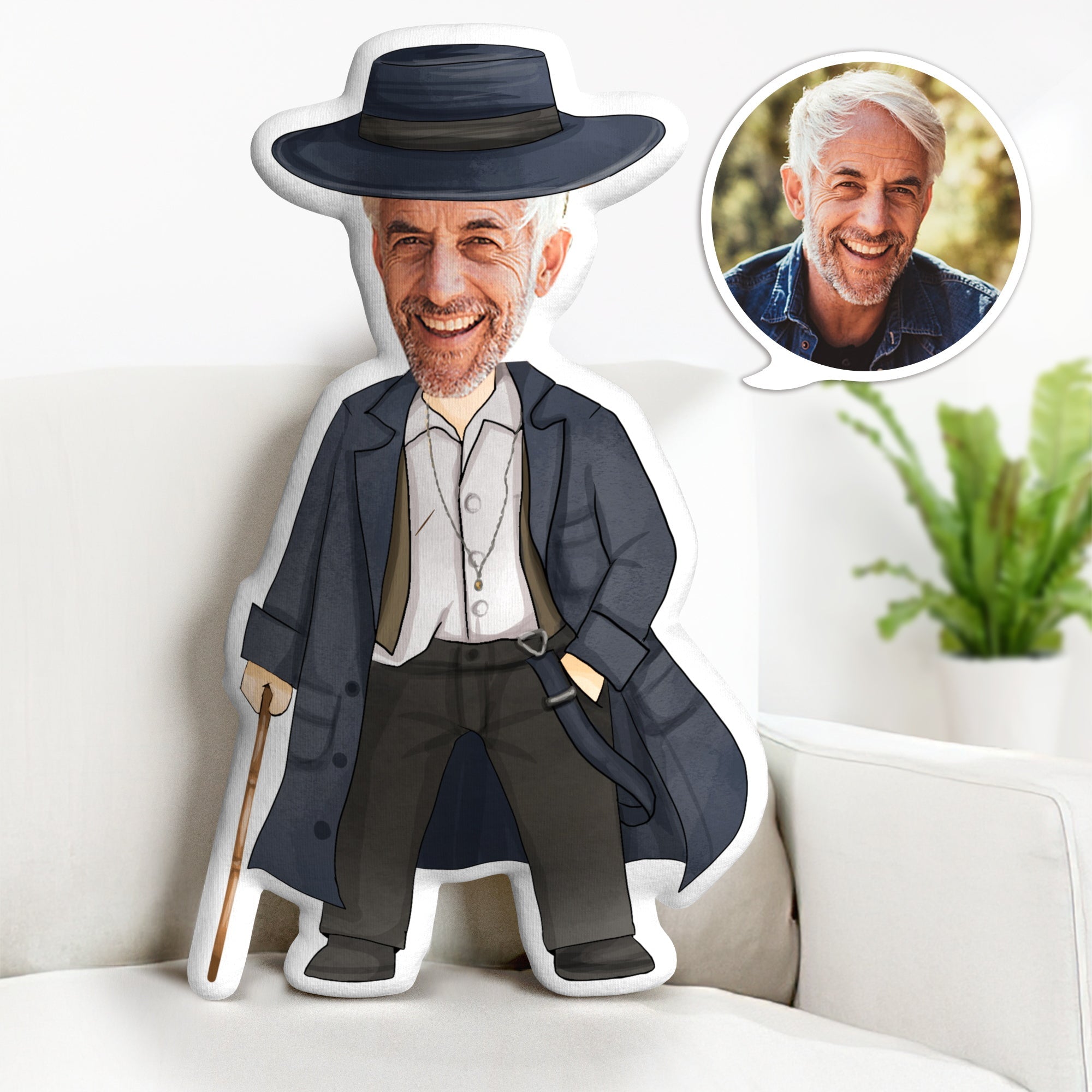 Coussin Décoratif Minime Personnalisé Avec Visage - Cadeau Minime Personnalisé Pour Papa - MaPhotocaleconFr