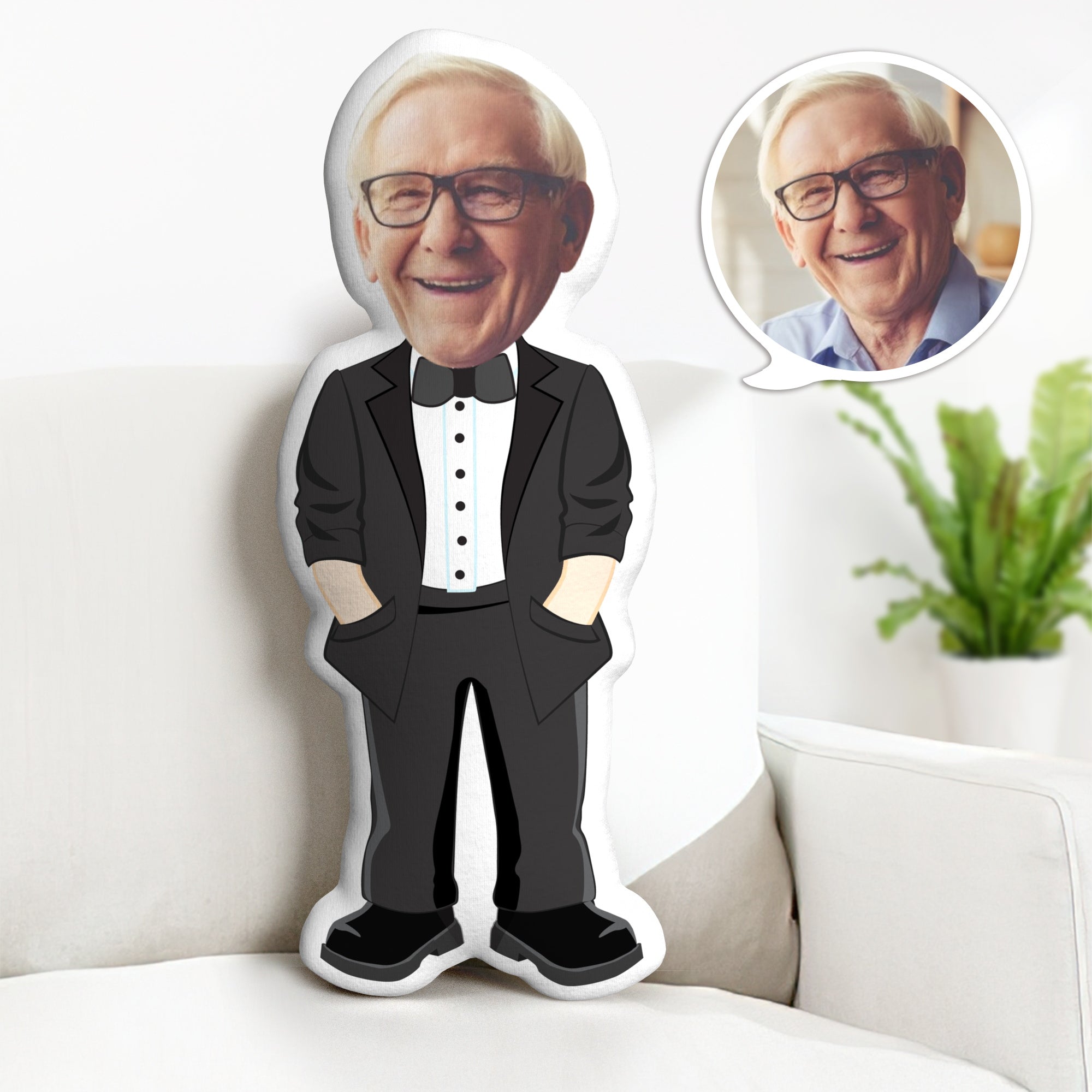 Coussin Décoratif Minime Personnalisé Avec Visage - Cadeau Idéal Pour La Fête Des Pères - Cadeau Pour Papa - - MaPhotocaleconFr