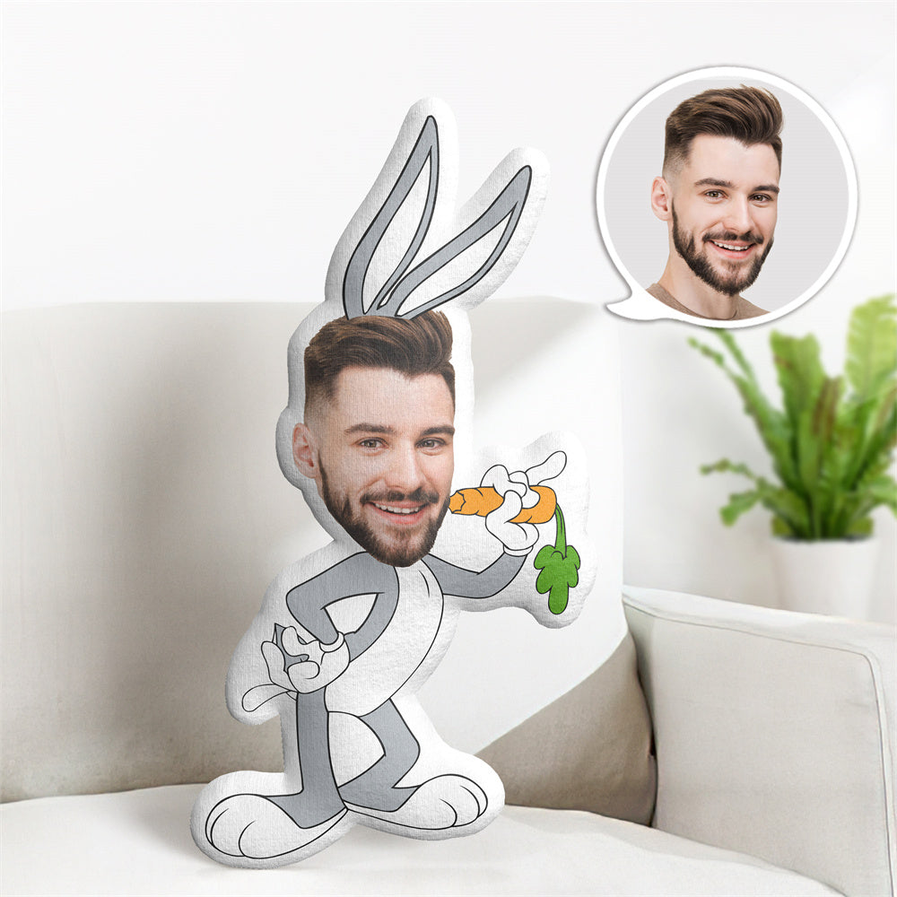 Coussin Personnalisé Avec Photo, Poupée De Dessin Animé, Lapins Personnalisés, Minime, Cadeau Pour Lui - MaPhotocaleconFr